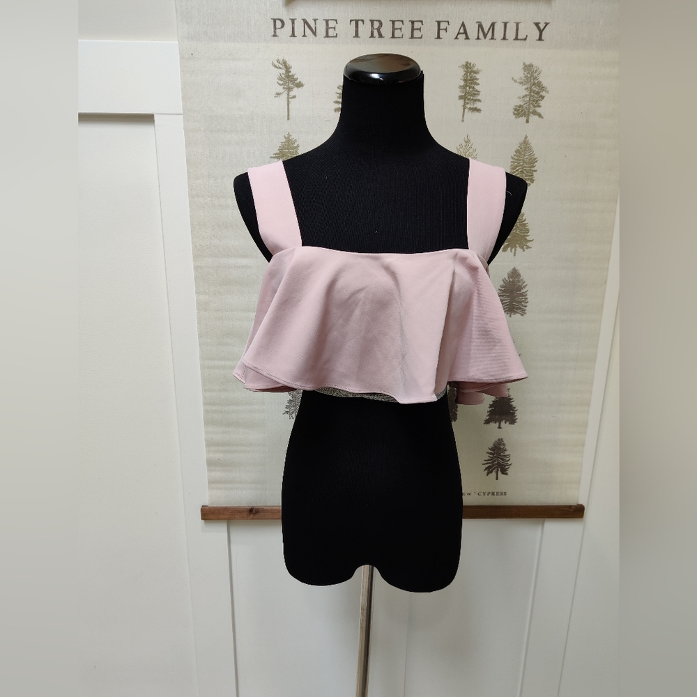 Milly Blush Ruffle Crop Top NWT - 4